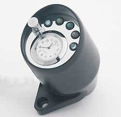 Marcador 5 luces de control con reloj negro brillo