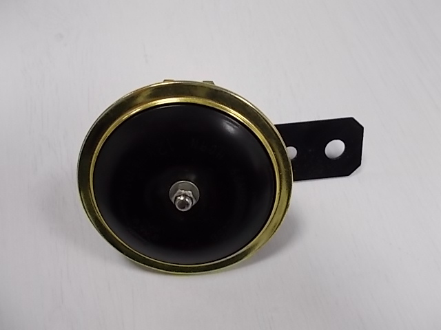 Claxón/Bocina negro/dorado 12 Voltios diámetro 80mm