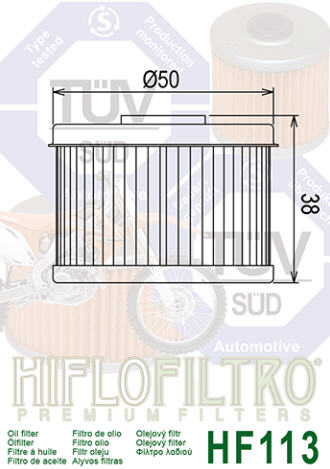 FILTRO DE ACEITE HF113 HONDA CBF/TRX/VT/XL(OEM:15410-HM5-A10)