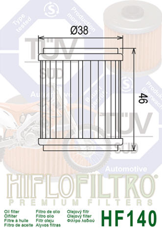 FILTRO DE ACEITE HF140 YAMAHA XT/YFM/YBR(OEM:5D3-13440-00)