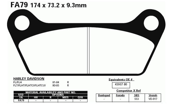 EBC PASTILLAS DE FRENO ORGANICOS FA079