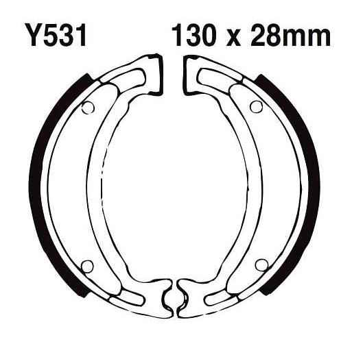 BRAKE SHOE SET Y531 YAMAHA TW/XC/YFM