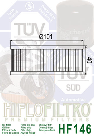 FILTRO DE ACEITE HF146 YAMAHA XS750/850 & VMX(OEM:1J7-13440-90)