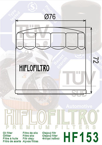 FILTRO DE ACEITE HF153 DUCATI & CAGIVA(OEM:444.4003.4A)