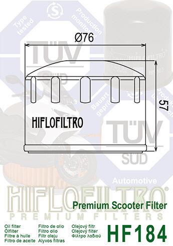 FILTRO DE ACEITE HF184 APRILIA/GIL/PEU(OEM: 830239)