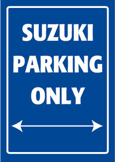 Placa de Aluminio Suzuki Parking Only